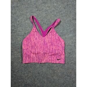 Nike Girls Large Pink Sports Bra Crop Swim Built In Bra Racer Back